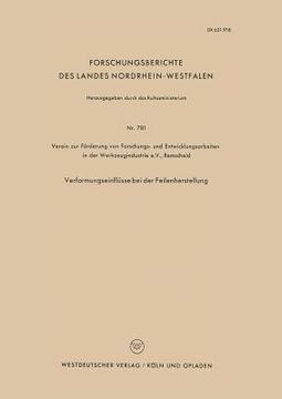 portada VerformungseinflÃ¼sse bei der Feilenherstellung (in German)