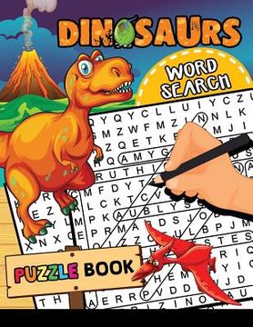 portada Dinosaur Word Search Puzzle Book: Easy and Fun Activity Learning Workbook with Coloring Pages