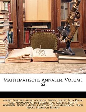 portada mathematische annalen, volume 62 (en Inglés)