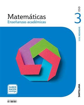 portada Matematicas Enseñanzas Academicas Serie Resuelve 3 eso Saber Hacer Contigo