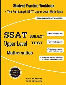 portada Ssat Upper-Level Subject Test Mathematics: Student Practice Workbook + two Full-Length Ssat Upper-Level Math Tests (en Inglés)