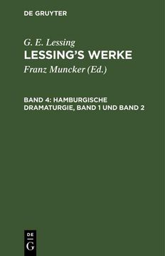 portada Hamburgische Dramaturgie, Band 1 und Band 2 (en Alemán)