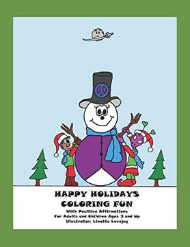 portada Happy Holidays: Coloring fun for Adults and Children Ages 3 and up (en Inglés)