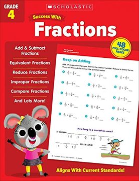 portada Scholastic Success With Fractions Grade 4 Workbook (en Inglés)