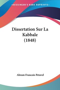 portada Dissertation Sur La Kabbale (1848) (en Francés)