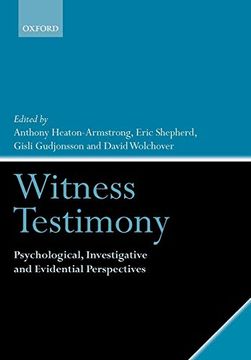 portada Witness Testimony: Psychological, Investigative and Evidential Perspectives (en Inglés)