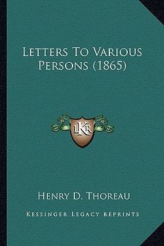portada letters to various persons (1865) (in English)