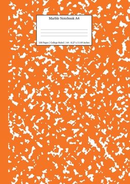 portada Marble Notebook A4: Pumpkin Marble College Ruled Journal 