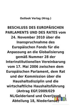 portada BESCHLUSS vom 24. November 2010 über die Inanspruchnahme des Europäischen Fonds für die Anpassung an die Globalisierung gemäß Nummer 28 der Interinsti (in German)