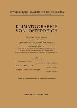 portada Klimatographie Von Österreich (in German)