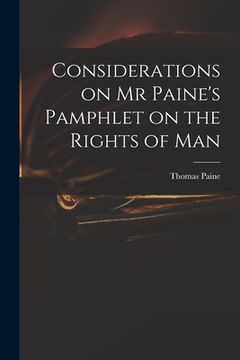 portada Considerations on Mr Paine's Pamphlet on the Rights of Man