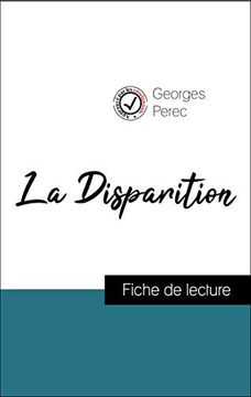 portada La Disparition de Georges Perec (Fiche de Lecture et Analyse Complète de L'oeuvre) (Comprendre la Littérature) (en Francés)