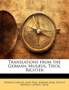 portada translations from the german: musaeus, tieck, richter (en Inglés)