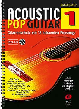 portada Acoustic pop Guitar: Gitarrenschule mit 18 Bekannten Popsongs (en Alemán)