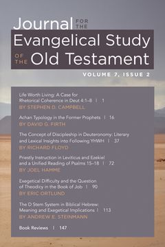 portada Journal for the Evangelical Study of the Old Testament, 7.2 (en Inglés)