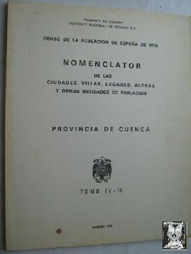 portada Nomenclator de la Provincia de Cuenca