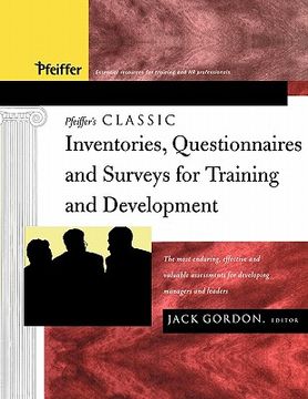 portada pfeiffer ` s classic inventories, questionnaires, and surveys for training and development