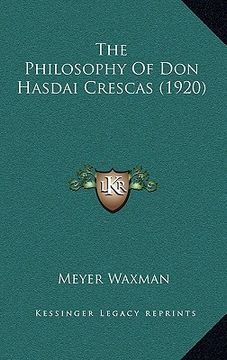portada the philosophy of don hasdai crescas (1920) (en Inglés)