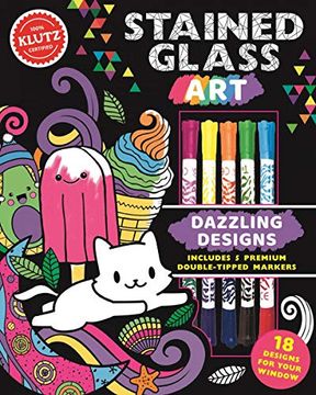 portada Stained Glass Art: Dazzling Designs (Klutz Activity Book) 