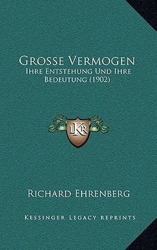 portada Grosse Vermogen: Ihre Entstehung Und Ihre Bedeutung (1902) (en Alemán)