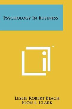 portada psychology in business (en Inglés)