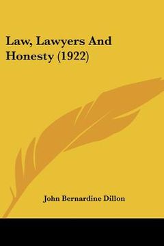 portada law, lawyers and honesty (1922) (en Inglés)