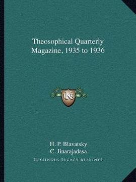 portada theosophical quarterly magazine, 1935 to 1936