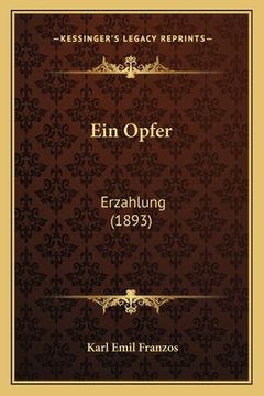 portada Ein Opfer: Erzahlung (1893) (in German)