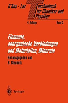 portada Taschenbuch für Chemiker und Physiker: Band 3: Elemente, Anorganische Verbindungen und Materialien, Minerale (en Alemán)