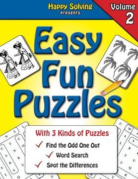 portada Easy Fun Puzzles, Volume 2: Word Search, Find the Odd One Out and Spot the Differences (en Inglés)