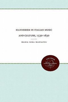 portada mannerism in italian music and culture, 1530-1630