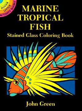 portada marine tropical fish stained glass coloring book