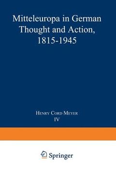 portada Mitteleuropa in German Thought and Action, 1815-1945 (en Inglés)