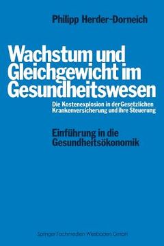 portada Wachstum Und Gleichgewicht Im Gesundheitswesen (in German)