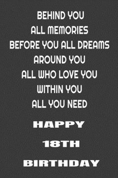 portada Behind You All Memories Before You All Dreams Around You All Who Love You Within You All You Need Happy 18th Birthday