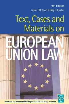 portada text, cases and materials on european union law (in English)