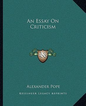 portada an essay on criticism (in English)