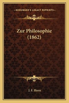 portada Zur Philosophie (1862) (en Alemán)