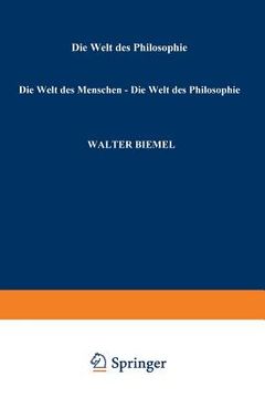 portada Die Welt Des Menschen -- Die Welt Der Philosophie: Festschrift Für Jan Patočka