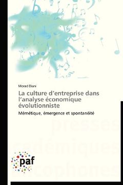 portada La Culture D'Entreprise Dans L'Analyse Economique Evolutionniste