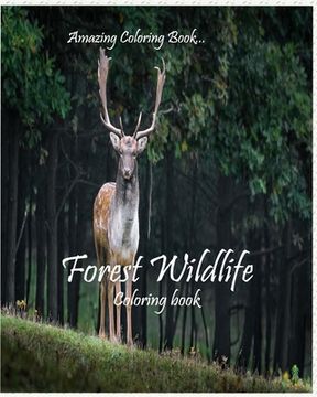 portada Forest Wildlife: Fun, Easy, Coloring book with cute animals (en Inglés)