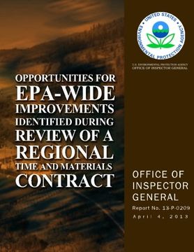 portada Opportunities for EPA-Wide Improvements Identified During Review of a Regional Time and Materials Contract