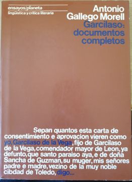 portada Garcilaso: Documentos Completos.