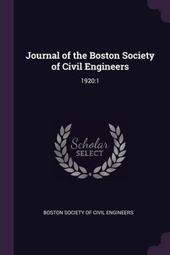 portada Journal of the Boston Society of Civil Engineers: 1920:1 (en Inglés)