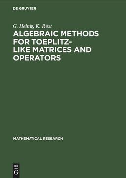 portada Algebraic Methods for Toeplitz-Like Matrices and Operators (en Alemán)
