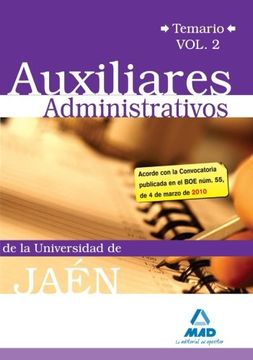 portada Auxiliares Administrativos De La Universidad De Jaén. Temario Volumen Ii