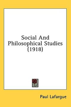portada social and philosophical studies (1918) (en Inglés)