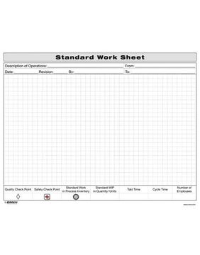 portada Standard Work Sheet (en Inglés)