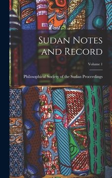 portada Sudan Notes and Record; Volume 1 (en Inglés)