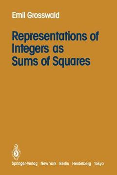 portada representations of integers as sums of squares (en Inglés)